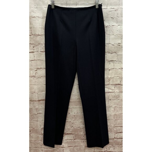RALPH LAUREN Black Label Navy Blue Wool Nylon Pants Side Zip Size 4 Stretch - Picture 1 of 4